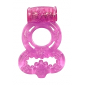 Розовое эрекционное кольцо Rings Treadle с подхватом - Lola Games - в Новороссийске купить с доставкой