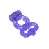 Фиолетовое эрекционное кольцо Rings Treadle с подхватом - Lola Games - в Новороссийске купить с доставкой