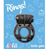 Черное эрекционное кольцо с вибрацией Rings Axle-pin - Lola Games - в Новороссийске купить с доставкой