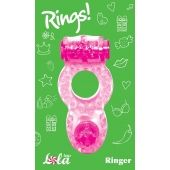Розовое эрекционное кольцо с вибрацией Rings Ringer - Lola Games - в Новороссийске купить с доставкой