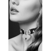 Черный чокер с замком в форме сердца - Bijoux Pour Toi - купить с доставкой в Новороссийске