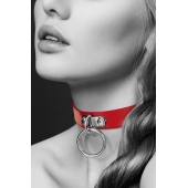 Красный узенький чокер с кольцом - Bijoux Pour Toi - купить с доставкой в Новороссийске