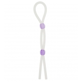 Прозрачное эрекционное кольцо-лассо SILICONE LASSO COCK RING DUAL BEADS - NMC - в Новороссийске купить с доставкой