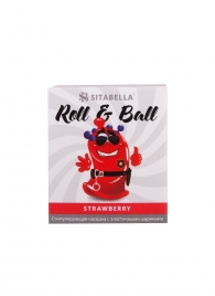 Стимулирующий презерватив-насадка Roll   Ball Strawberry - Sitabella - купить с доставкой в Новороссийске