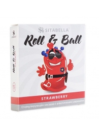 Стимулирующий презерватив-насадка Roll   Ball Strawberry - Sitabella - купить с доставкой в Новороссийске