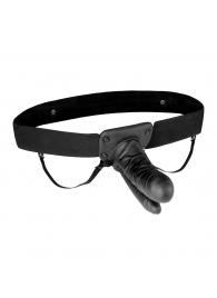 Полый страпон с двумя отростками и вибрацией Unisex Vibrating Hollow Strap-On Double Penetrating Dildo - 17,8 см. - Lux Fetish - купить с доставкой в Новороссийске