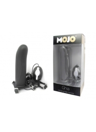 Черный страпон с вибратором Mojo Ghia - Seven Creations - купить с доставкой в Новороссийске