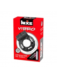 Чёрное эрекционное виброкольцо Luxe VIBRO  Африканский Эль Дьябло  + презерватив - Luxe - в Новороссийске купить с доставкой