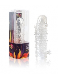 Закрытая прозрачная рельефная насадка Crystal sleeve - 13 см. - Erowoman-Eroman - в Новороссийске купить с доставкой