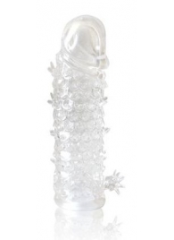 Закрытая прозрачная рельефная насадка Crystal sleeve - 13 см. - Erowoman-Eroman - в Новороссийске купить с доставкой