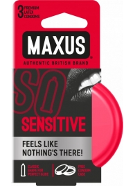 Ультратонкие презервативы в железном кейсе MAXUS Sensitive - 3 шт. - Maxus - купить с доставкой в Новороссийске