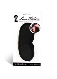 Черная маска на глаза Peek-a-Boo - Lux Fetish - купить с доставкой в Новороссийске