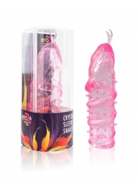 Закрытая рельефная насадка Crystal sleeve snakes в виде змеи с усиками - 14 см. - Erowoman-Eroman - в Новороссийске купить с доставкой