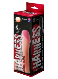 Телесная реалистичная насадка на Harness с коннектором BLACK LINE - 17 см. - LOVETOY (А-Полимер) - купить с доставкой в Новороссийске