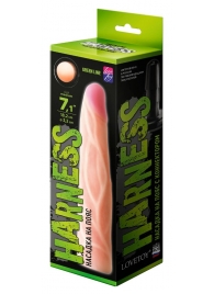 Телесная насадка с венками на Harness с коннектором GREEN LINE - 18 см. - LOVETOY (А-Полимер) - купить с доставкой в Новороссийске