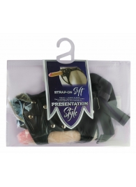 Черный пояс-трусики с двумя насадками Soft-Dolli - 16,5 и 10,5 см. - LOVETOY (А-Полимер) - купить с доставкой в Новороссийске