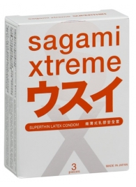 Ультратонкие презервативы Sagami Xtreme SUPERTHIN - 3 шт. - Sagami - купить с доставкой в Новороссийске
