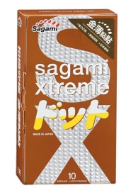 Презервативы Sagami Xtreme FEEL UP с точечной текстурой и линиями прилегания - 10 шт. - Sagami - купить с доставкой в Новороссийске