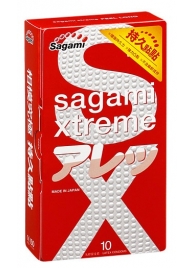 Утолщенные презервативы Sagami Xtreme Feel Long с точками - 10 шт. - Sagami - купить с доставкой в Новороссийске