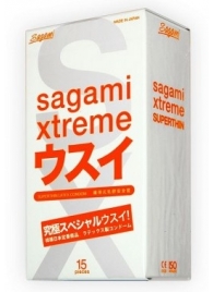 Ультратонкие презервативы Sagami Xtreme SUPERTHIN - 15 шт. - Sagami - купить с доставкой в Новороссийске