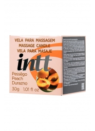 Массажная свеча для поцелуев Peach с ароматом персика - 30 гр. - INTT - купить с доставкой в Новороссийске