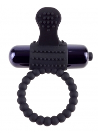 Черное эрекционное виброкольцо Vibrating Silicone Super Ring - Pipedream - в Новороссийске купить с доставкой