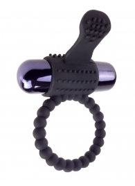 Черное эрекционное виброкольцо Vibrating Silicone Super Ring - Pipedream - в Новороссийске купить с доставкой