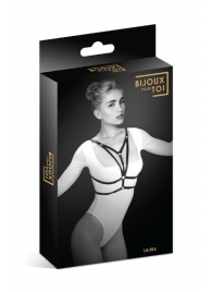 Черная упряжь на грудь Laura - Bijoux Pour Toi - купить с доставкой в Новороссийске