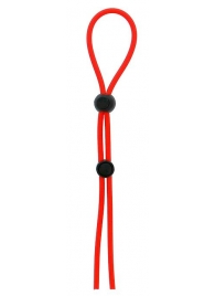 Красное лассо на пенис с двумя бусинами STRETCHY LASSO CAGE - Dream Toys - в Новороссийске купить с доставкой