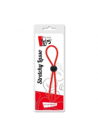 Красное эрекционное лассо с одной бусиной-утяжкой STRETCHY THIN LASSO - Dream Toys - в Новороссийске купить с доставкой
