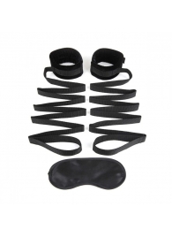 Чёрные манжеты для фиксации на кровати Bondage Bed Strap - Lux Fetish - купить с доставкой в Новороссийске