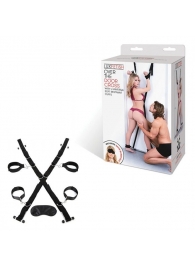 Чёрный набор для фиксации у двери - Lux Fetish - купить с доставкой в Новороссийске
