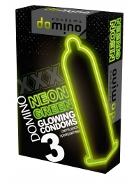 Презервативы DOMINO Neon Green со светящимся в темноте кончиком - 3 шт. - Domino - купить с доставкой в Новороссийске