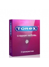 Презервативы Torex  Сладкая любовь  с ароматом клубники - 3 шт. - Torex - купить с доставкой в Новороссийске