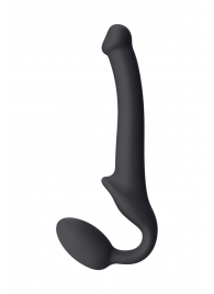 Черный безремневой страпон Silicone Bendable Strap-On S - Strap-on-me - купить с доставкой в Новороссийске