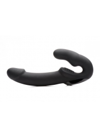 Черный безремневой страпон Urge Silicone Strap On с пультом ДУ - 24 см. - XR Brands - купить с доставкой в Новороссийске