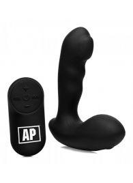 Черный стимулятор простаты Alpha-Pro 7X P-Milker Silicone Prostate Stimulator with Milking Bead - XR Brands - в Новороссийске купить с доставкой