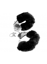 Металлические наручники Furry Love Cuffs с черным мехом - Pipedream - купить с доставкой в Новороссийске