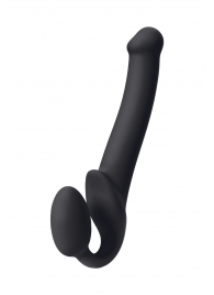 Черный безремневой страпон Silicone Bendable Strap-On M - Strap-on-me - купить с доставкой в Новороссийске