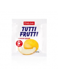 Пробник гель-смазки Tutti-frutti со вкусом сочной дыни - 4 гр. - Биоритм - купить с доставкой в Новороссийске