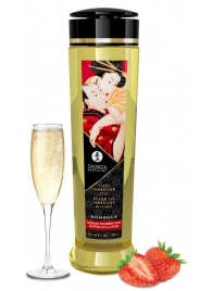 Массажное масло с ароматом клубники и шампанского Romance - 240 мл. - Shunga - купить с доставкой в Новороссийске