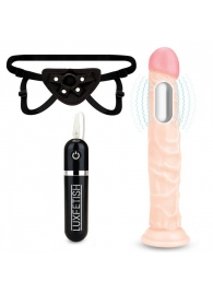 Регулируемые трусики с вибрирующей насадкой - 21 см. - Lux Fetish - купить с доставкой в Новороссийске