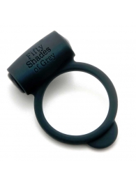 Темно-серое эрекционное кольцо Vibrating Love Ring с вибрацией - Fifty Shades of Grey - в Новороссийске купить с доставкой