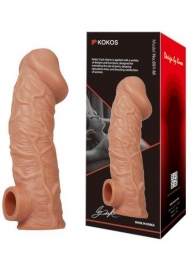 Телесная насадка на фаллос с отверстием для мошонки EXTREME SLEEVE - 17,6 см. - KOKOS - в Новороссийске купить с доставкой