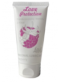 Лубрикант на водной основе с ароматом малины Love Protection Raspberry - 50 мл. - Lola Games - купить с доставкой в Новороссийске