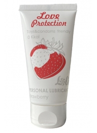 Лубрикант на водной основе с ароматом малины Love Protection Strawberry - 50 мл. - Lola Games - купить с доставкой в Новороссийске