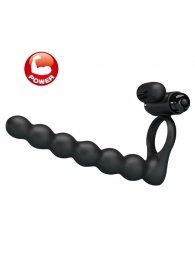 Черная насадка для двойной стимуляции Hercules Penis Sheath III - 15,3 см. - Baile - купить с доставкой в Новороссийске