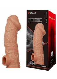Телесная насадка на фаллос с фиксацией мошонки EXTREME SLEEVE - 15,6 см. - KOKOS - в Новороссийске купить с доставкой