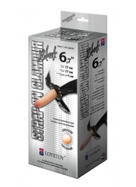 Пояс-трусики с насадкой Glamour - 17 см. - LOVETOY (А-Полимер) - купить с доставкой в Новороссийске