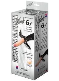 Пояс-трусики с насадкой Glamour - 17 см. - LOVETOY (А-Полимер) - купить с доставкой в Новороссийске